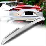 W-Power ABS STP-Style Rear Trunk Lip Duckbill Spoiler Wing with LED Sequential Light For 2018-2023 Kia Stinger - Pearl White
