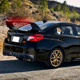 ST-Style ABS Rear Trunk Lip Duckbill Spoiler Wing with LED Sequential Light For 2015-2021 Subaru WRX STi - Painted Black