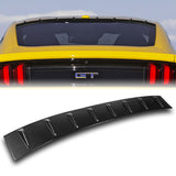 W-Power Carbon Fiber Look Rear Roof Vortex Generator Spoiler Wing For 2015 - 2023 Ford Mustang Coupe -Shark Fin Style