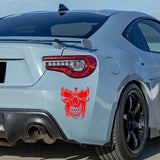 Evil Skull Vinyl Decal Car Truck Window Red Skull Sticker Scary Skeleton