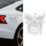 Evil Skull Vinyl Decal Car Truck Window Silver Skull Sticker Scary Skeleton