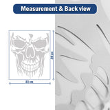 Evil Skull Vinyl Decal Car Truck Window Silver Skull Sticker Scary Skeleton