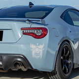 Evil Skull Vinyl Decal Car Truck Window Silver Skull Sticker Scary Skeleton