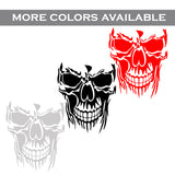 Evil Skull Vinyl Decal Car Truck Window Silver Skull Sticker Scary Skeleton