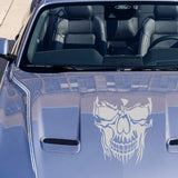 Evil Skull Decal Car Truck Window Silver Vinyl Skull Sticker Scary Skeleton