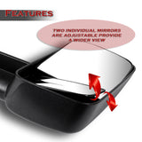 For 2000–2006 Chevrolet Tahoe Suburban / GMC Yukon Manual Telescoping Towing Mirrors