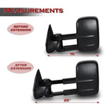For 2000–2006 Chevrolet Tahoe Suburban / GMC Yukon Manual Telescoping Towing Mirrors