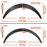 890 mm Universal Flexible Extra-Wide Wheel Fender Flares 4 Pieces -Matte Black