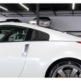 For 2003 - 2008 Nissan 350Z ABS Side Window Louvers Scoop Sun Shade Covers Vent -Carbon Fiber Look
