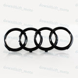 1 Set Black or Chrome Grill Front + Rear A1 A3 A4 S4 A5 S5 A6 S6 SQ7 TT Badge Emblem (Straight Clips)