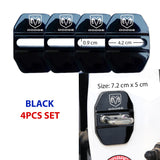 Black DODGE Stainless Steel Door Lock Door Striker Buckle Lock Protective Cover Set - 4 pcs