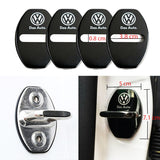 Blue Volkswagen VW Stainless Steel Door Lock Door Striker Buckle Lock Protective Cover Set - 4 pcs