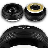 W-Power Short Hub Steering Wheel Adapter 6-Bolt - Fits Toyota Corolla / RAV-4 / Tacoma / Yaris / 4-Runner / Land Cruiser, Scion TC / XB / XA -Black