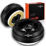 W-Power Short Hub Steering Wheel Adapter 6-Bolt - Fits Toyota Corolla / RAV-4 / Tacoma / Yaris / 4-Runner / Land Cruiser, Scion TC / XB / XA -Black