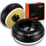 W-Power Short Hub Steering Wheel Adapter 6-Bolt  - Fits Honda Civic / Accord / S2000 / Prelude, Acura RSX / TL -Black