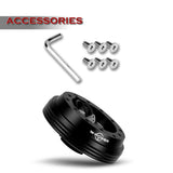 W-Power Short Hub Steering Wheel Adapter 6-Bolt - Fits Mitsubishi Mirage / Lancer, Subaru WRX -Black