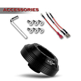 W-Power Short Hub Steering Wheel Adapter 6-Bolt - Fits 2003-2008 Mitsubishi Evolution EVO -Black
