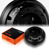 W-Power Short Hub Steering Wheel Adapter 6-Bolt - Fits 2003-2008 Mitsubishi Evolution EVO -Black