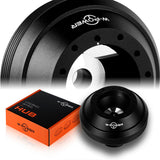 W-Power Short Hub Steering Wheel Adapter 6-Bolt - Fits 2008-2017 Mitsubishi Evolution EVO / Ralliart -Black