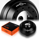 W-Power Short Hub Steering Wheel Adapter 6-Bolt - Fits Honda Accord / Civic / S2000, Acura TSX -Black