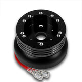 Fits 1978-1991 Ford F-150 F-250 F-350 Truck 5 & 6-Hole Steering Wheel Hub Adapter Kit -Black