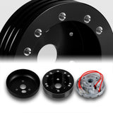 Fits 1978-1991 Ford F-150 F-250 F-350 Truck 5 & 6-Hole Steering Wheel Hub Adapter Kit -Black