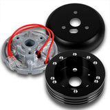 Fits 1978-1991 Ford F-150 F-250 F-350 Truck 5 & 6-Hole Steering Wheel Hub Adapter Kit -Black