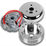 Fits 1978-1991 Ford F-150 F-250 F-350 Truck 5 & 6-Hole Steering Wheel Hub Adapter Kit -Chrome