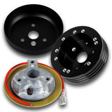 Fits 1970-1977 Ford F-150 F-250 F-350 Truck 5 & 6-Hole Steering Wheel Hub Adapter Kit -Black