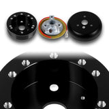 Fits 1970-1977 Ford F-150 F-250 F-350 Truck 5 & 6-Hole Steering Wheel Hub Adapter Kit -Black