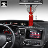 Junction Produce JP Blue Embroidery Set of Neck rest Pillows with Seatbelt Covers & SR Fusa Charm