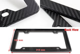2Pcs Carbon Fiber Style ABS License Plate Tag Frame Cover with Car Trunk Emblems For 6.2L_LS3