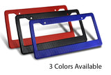 2PCS JDM-Style Blue Carbon Fiber Look License Plate Frame Covers – Front & Rear