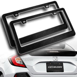 2PCS Black Diamond Cut Style License Plate Frame Covers – Front & Rear