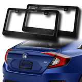 2PCS Black Diamond Cut Style License Plate Frame Covers – Front & Rear