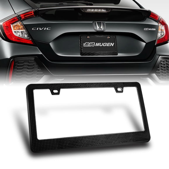 1PC Black Diamond Cut Style License Plate Frame Covers – Front & Rear