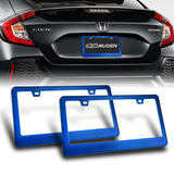 2PCS Blue Diamond Cut Style License Plate Frame Covers – Front & Rear