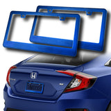 2PCS Blue Diamond Cut Style License Plate Frame Covers – Front & Rear