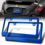 2PCS Blue Diamond Cut Style License Plate Frame Covers – Front & Rear