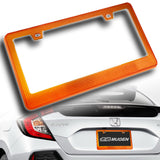 1PC Orange Diamond Cut Style License Plate Frame Covers – Front & Rear