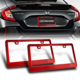 2PCS Red Diamond Cut Style License Plate Frame Covers – Front & Rear