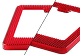 2PCS Red Diamond Cut Style License Plate Frame Covers – Front & Rear