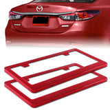 2PCS Red Diamond Cut Style License Plate Frame Covers – Front & Rear