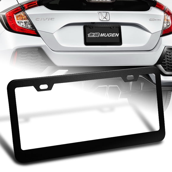1PC Black Aluminum Alloy License Plate Frame Cover – Front or Rear