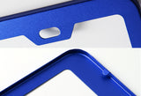 1PC Blue Aluminum Alloy License Plate Frame Cover – Front or Rear
