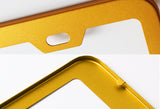 1PC Gold Aluminum Alloy License Plate Frame Cover – Front or Rear