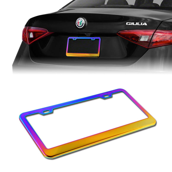 1PC Neo Chrome Aluminum Alloy License Plate Frame Cover – Front or Rear