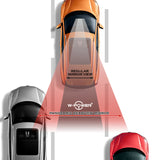 W-Power 270mm Wide Universal Interior Clip On Largest Visibility Panoramic Rear View Mirror -Clear Tint Flat