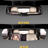 W-Power 270mm Wide Universal Interior Clip On Largest Visibility Panoramic Rear View Mirror -Clear Tint Flat