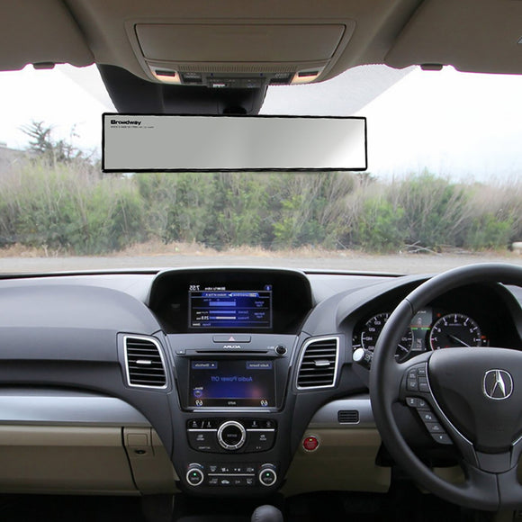 Broadway 400MM Wide Universal Interior Clip On Largest Visibility Rear View Mirror -Clear Tint Flat
